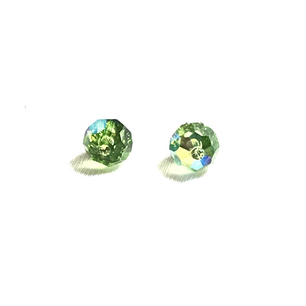 Green crystal earrings